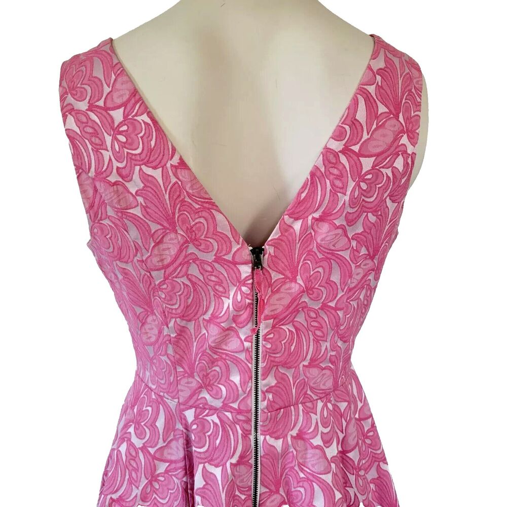 Maeve Pink Floral V-Neck Fit-and-Flare Dress - Picture 4 of 11